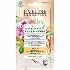 Акція на Eveline Cosmetics Разглаживающая bioмаска-пилинг с детокс-эффектом белая глина серии natural clay & herbs, 8 мл від MOYO