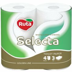 Акція на Бумага туалетная Ruta Selecta 3 слоя 4шт від MOYO