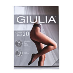 Акція на Колготки жіночі Giulia Footies Style класичні, без шортиків, 20 DEN, Nero, розмір 4 від Eva