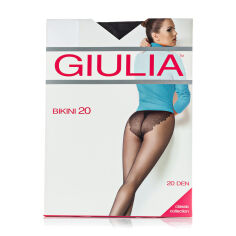 Акція на Колготки жіночі Giulia Bikini з ажурними трусиками, 20 DEN, Nero, розмір 4 від Eva
