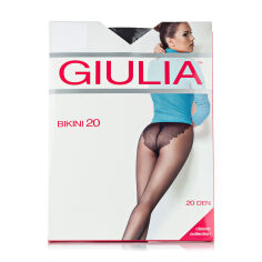 Акція на Колготки жіночі Giulia Bikini з ажурними трусиками, 20 DEN, Nero, розмір 5 від Eva