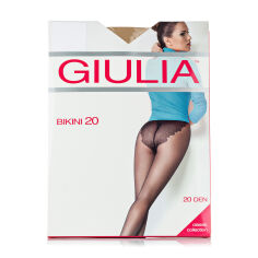 Акція на Колготки жіночі Giulia Bikini з ажурними трусиками, 20 DEN, Cappuccino, розмір 5 від Eva