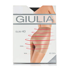 Акція на Моделювальні колготки жіночі Giulia Slim з підтягувальними шортиками, 40 DEN, Nero, розмір 2 від Eva