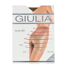 Акція на Моделювальні колготки жіночі Giulia Slim з підтягувальними шортиками, 40 DEN, Cappuccino, розмір 4 від Eva