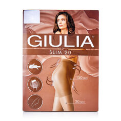 Акция на Колготки жіночі Giulia Slim класичні, з підтягувальними шортиками, 20 DEN, Caramel, розмір 4 от Eva