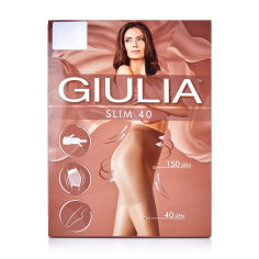 Акція на Колготки жіночі Giulia Slim класичні, з підтягувальними шортиками, 40 DEN, Caramel, розмір 3 від Eva