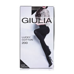 Акція на Колготки жіночі GIULIA Lucky Cotton, 200 DEN, Nero, розмір 4 від Eva