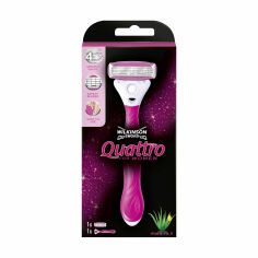 Акція на Одноразовий станок для гоління Wilkinson Sword Quattro For Woman Gift Box жіночі, 1 шт від Eva