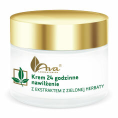 Акция на Крем для обличчя AVA Laboratorium Green tea Intensive Moisturizing 24h з екстрактом зеленого чаю, 50 мл от Eva