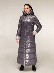 Акция на Куртка зимова довга жіноча Favoritti ПВ-1202-Лак 46 Темно-сіра от Rozetka
