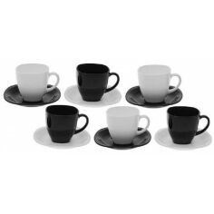 Акція на Сервіз чайний Luminarc Carine Black & White 6х220 мл (D2371) від Comfy UA