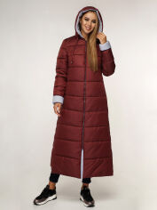 Акция на Куртка зимова довга жіноча Favoritti ПВ-1202 54 Темно-червона от Rozetka