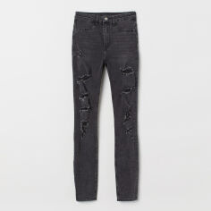 Акція на Джинси Skinny жіночі H&M 0621381_т.сір.дірки 32 Темно-сірі від Rozetka