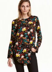 Акція на Блузка жіноча H&M 0421249_рослини 34 Чорна від Rozetka