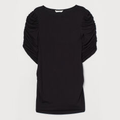 Акція на Футболка для вагітних довга жіноча H&M 0867896_чорн S Чорна від Rozetka