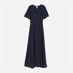 Акція на Плаття на запах коротке літнє жіноче H&M XAZ158588AWRG 34 Темно-синє від Rozetka