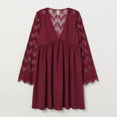 Акція на Сукня коротка літня жіноча H&M 0673974 34 Бордова від Rozetka