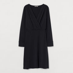 Акція на Сукня на запах коротка осіння жіноча H&M 0923522 S Чорна від Rozetka