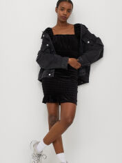 Акция на Сукня-футболка міні літня жіноча H&M 0934246 XS Чорна от Rozetka