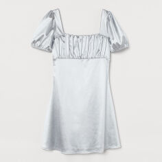 Акция на Сукня-футболка міні літня жіноча H&M 0943347 S Срібна от Rozetka