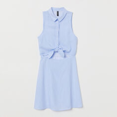 Акція на Сукня-сорочка міні літня жіноча H&M 0714827 44 Блакитна від Rozetka