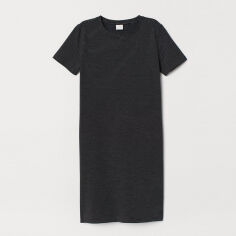 Акция на Сукня-футболка міні літня жіноча H&M 0458239 XS Чорно-біла от Rozetka