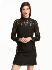Акція на Сукня коротка осіння жіноча H&M 0432955_ч 36 Чорна від Rozetka