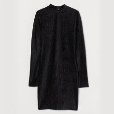 Акція на Сукня коротка осіння жіноча H&M 0902509_черн XS Чорна від Rozetka