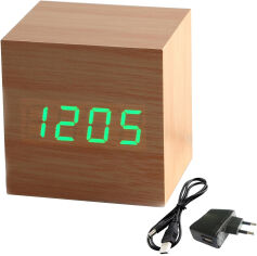 Акция на Годинник-будильник UFT Wood Clock Green от Rozetka