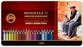 Акция на Карандаши цветные акварель KOH-I-NOOR Mondeluz, металлическая коробка, 72 цветные (372707) от Stylus
