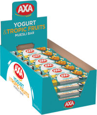 Акція на Упаковка зернових батончиків AXA зі смаком йогурту та тропічними фруктами 25 г х 24 шт. від Rozetka
