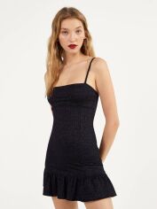 Акція на Плаття коротке літнє жіноче Bershka XAZ262768GGFE L Чорне з фіолетовим від Rozetka