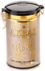 Акція на Чай чорний Akbar Gold Цейлонський середньолистовий 225 г в жерстяній банці від Rozetka
