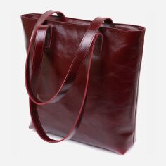 Акция на Жіноча сумка шкіряна Shvigel leather-16368 Бордова от Rozetka