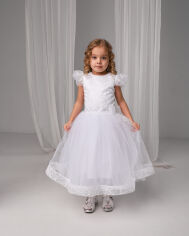 Акція на Дитяче літнє святкове фатинове плаття для дівчинки Tair Нарядная одежда 101ПЛ 92 см Біле від Rozetka