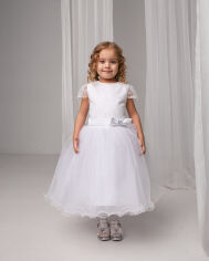 Акция на Дитяче літнє святкове фатинове плаття для дівчинки Tair Нарядная одежда 102ПЛ 92 см Біле от Rozetka