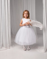 Акция на Дитяче літнє святкове фатинове плаття для дівчинки Tair Нарядная одежда 103ПЛ 92 см Біле от Rozetka