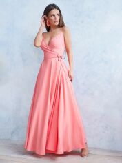 Акция на Плаття на запах довге літнє жіноче ISSA PLUS 11745 S Рожеве от Rozetka