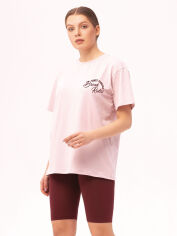 Акція на Піжама (футболка + шорти) жіноча Roksana 1389-16700 M Рожевий/Бордовий від Rozetka