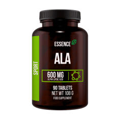 Акція на Харчова добавка амінокислоти в таблетках Essence Nutrition Sport ALA Alpha Lipoic Acid Альфа-ліпоєва кислота, 600 мг, 90 шт від Eva