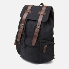 Акція на Рюкзак чоловічий тканинний 26 л Vintage leather-20608 Чорний від Rozetka