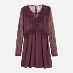 Акція на Сукня коротка осіння жіноча H&M XAZ104385BIQQ 34 Бордова від Rozetka