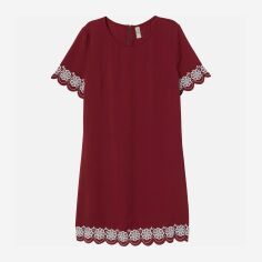 Акція на Плаття коротке жіноче H&M XAZ140097CQBE 40 Бордове з білим від Rozetka