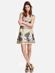 Акція на Плаття коротке осіннє жіноче H&M XAZ127840FNMS 44 Молочне з різнобарвним від Rozetka