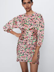 Акция на Плаття Zara XAZ263113OIRG M Рожеве з різнобарвним от Rozetka