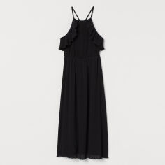 Акція на Сукня довга літня жіноча H&M 0782742-0 36 Чорна від Rozetka