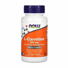 Акція на Дієтична добавка в капсулах NOW foods L-Carnitine L-Карнітин 500 мг, 60 шт від Eva
