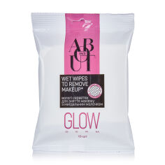 Акція на Вологі серветки для зняття макіяжу ABOUT face Glow Derm з мигдальним молочком, 15 шт від Eva