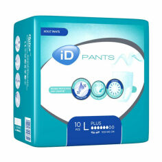 Акция на Підгузки-труси для дорослих ID Plus Pants, розмір Large (100-145 см), 10 шт от Eva
