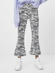 Акція на Джинси Кльош жіночі Bershka XAZ303124EHPL 38 Білі з чорним від Rozetka